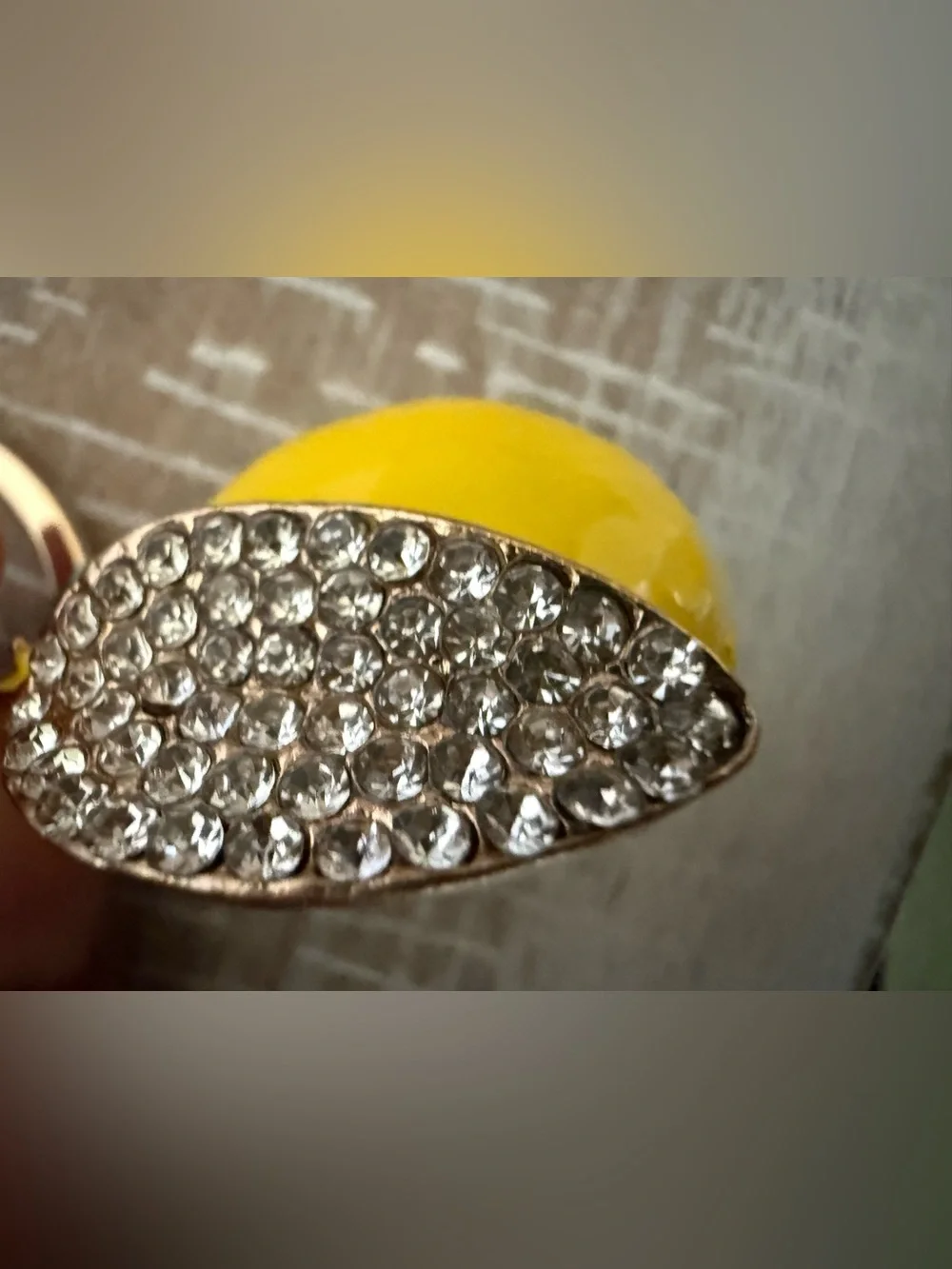 Gold Lemon Charm Keychain Charm - no box